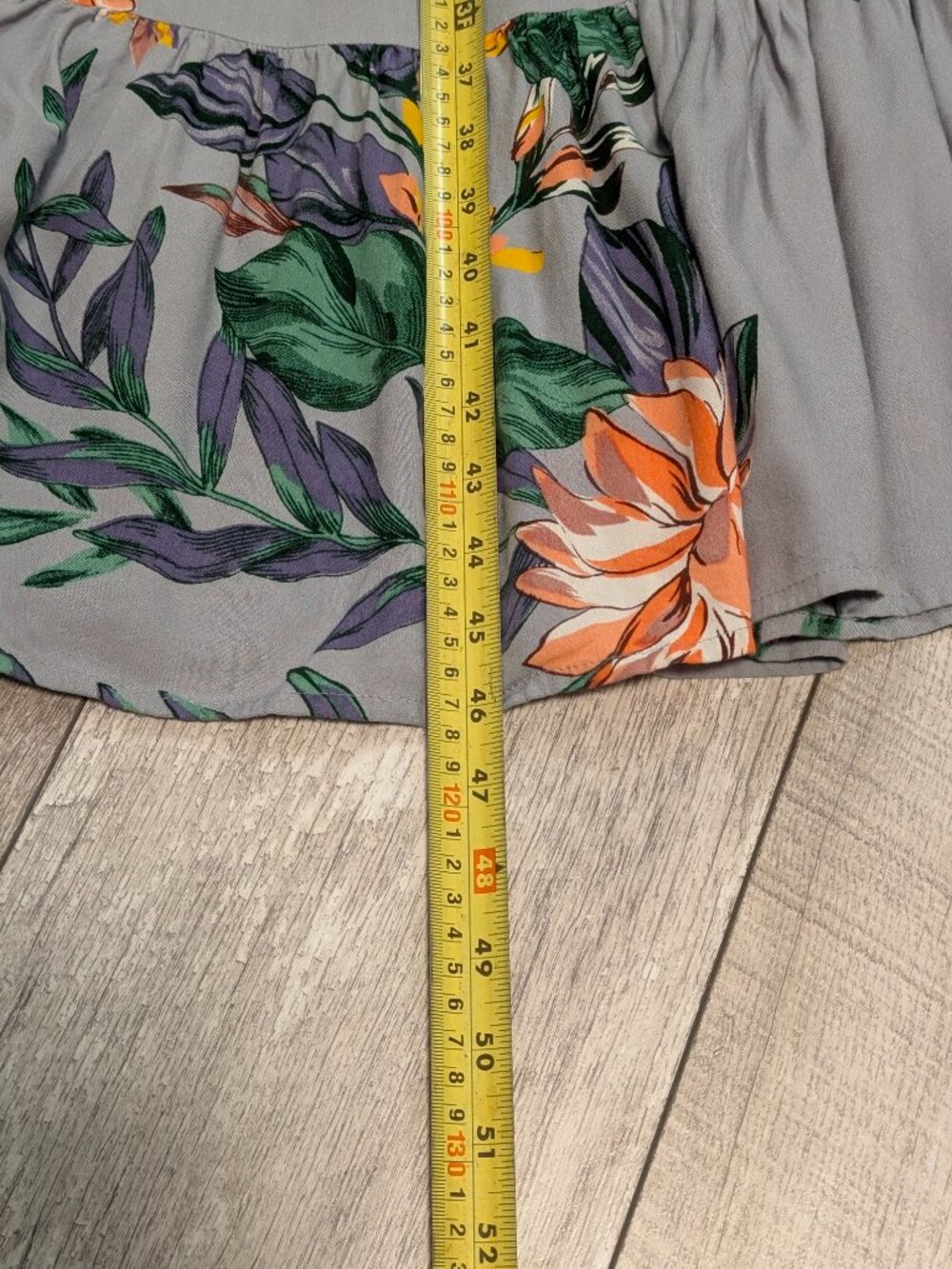 Patrons of Peace Gray Tropical Smocked Midi Maxi Dress M Boho Resort Beachy EUC - Picture 11 of 11